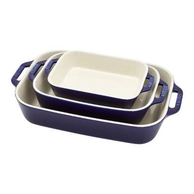 Ceramic Baking Dishes Staub Ceramic Baking Dish Set, 3pc, Dark Blue