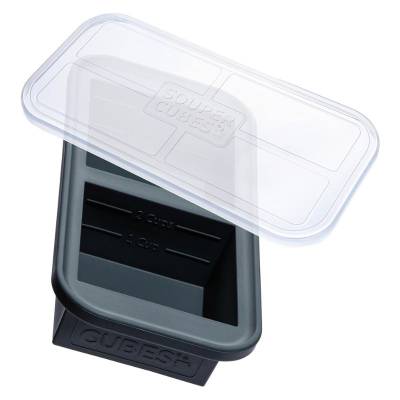 Silicone 2 Cup Freezer Tray Souper Cubes 2 Cup Silicone Freezer Tray With Lid - Easy Meal Prep Container and Kitchen Storage Solution - Silicone Mold for Soup and Food Storage - Charcoal - 1-Pack