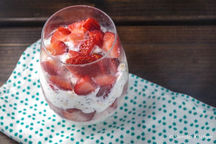 Low Carb Yogurt Parfait with Strawberries, Flax, and Chia Low Carb Yogurt Parfait with Strawberries, Flax, and Chia