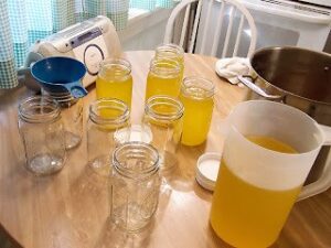 full pitcher of rendered butter