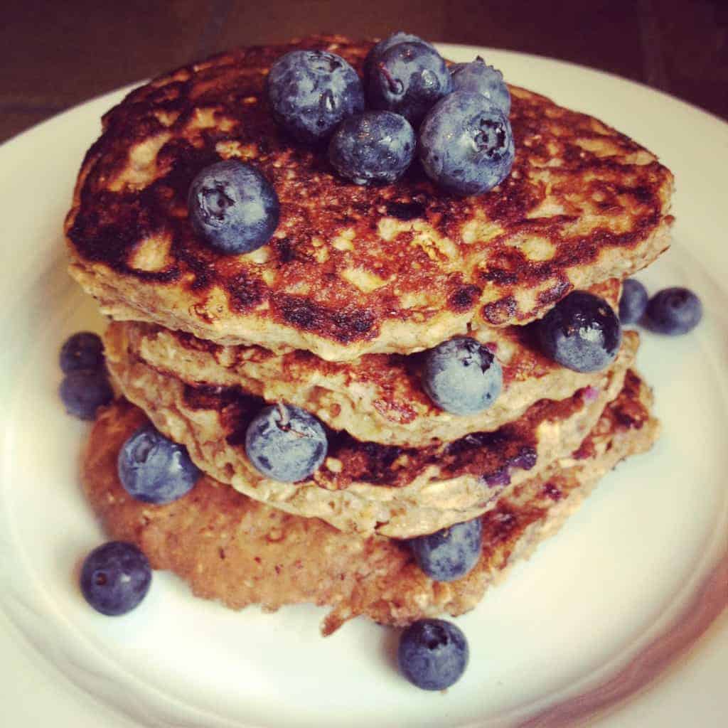 Oatmeal Protein Powder Blueberry Pancakes