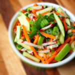 Apple Radish Slaw with Honey Lime Jalapeno Vinaigrette