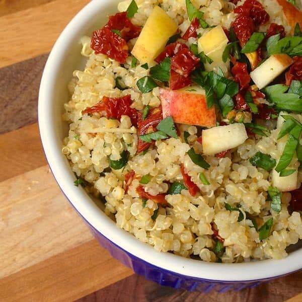 Quinoa with Sun-Dried Tomatoes, Apples and Scallions