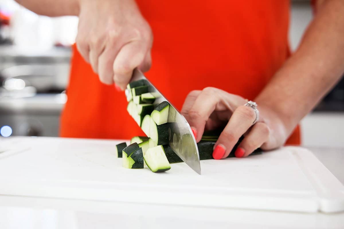 liz chopping zucchini