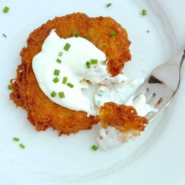 Bite of Latkes with Horseradish Sauce - The Lemon Bowl