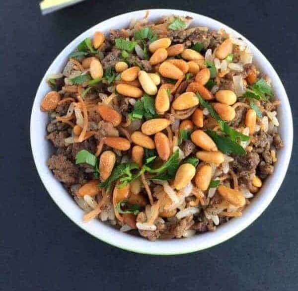 Lebanese Hushwee Rice with Toasted Pine Nuts - The Lemon Bowl