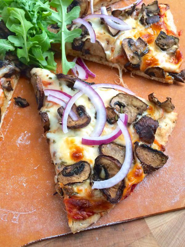 Roasted Mushroom Pizza with Garlic and Rosemary - The Lemon Bowl