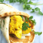 Chicken Satay Naan Wrap with Creamy Peanut Sauce - The Lemon Bowl