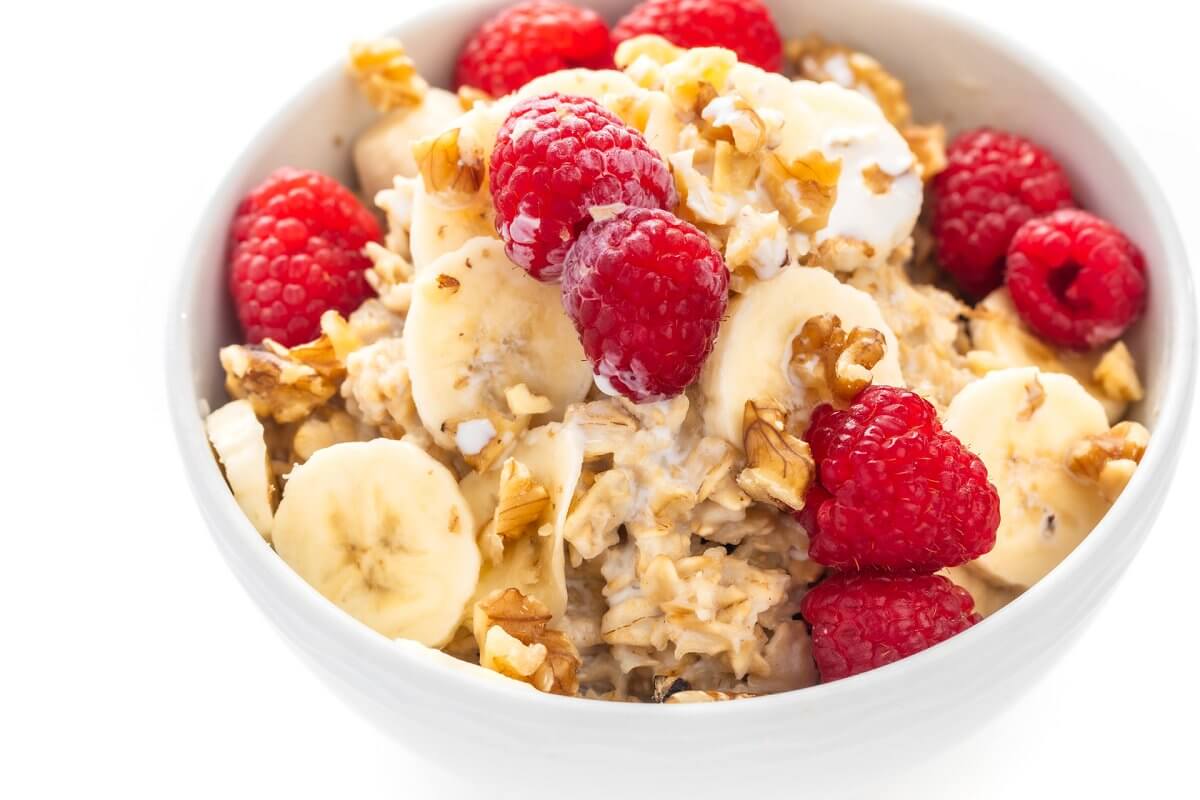 microwave oatmeal in a bowl