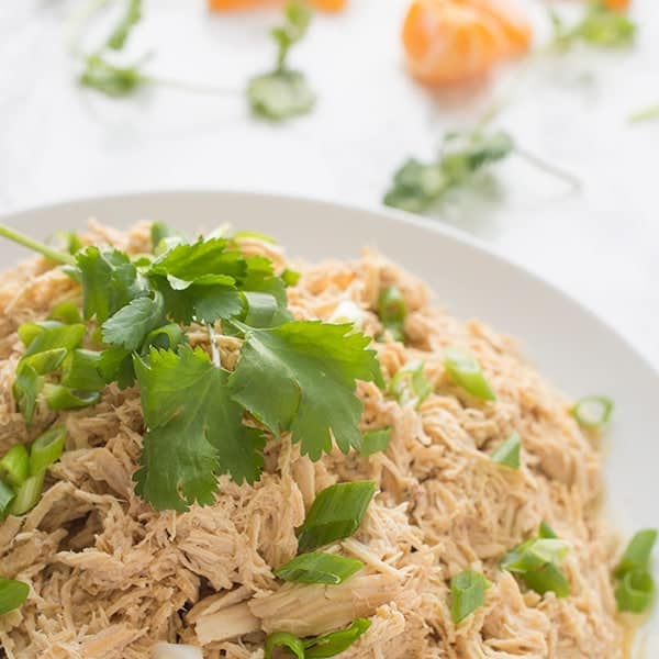Slow Cooker Shredded Chicken - an Asian-insipred pulled chicken recipe