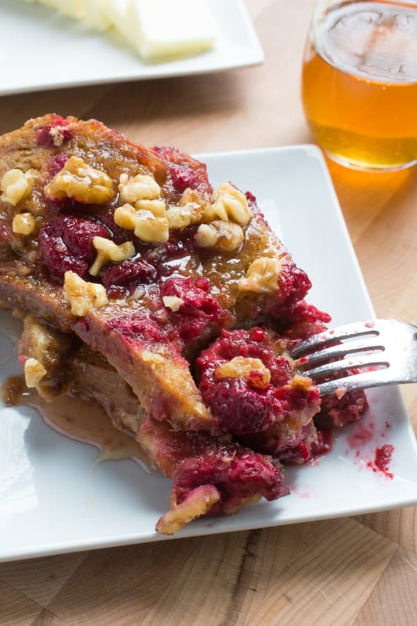 Raspberry Apple French Toast Bake- the perfect make-ahead brunch recipe