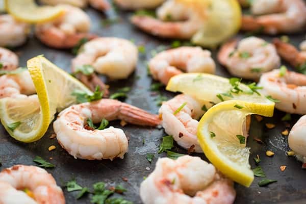 Lemon Garlic Shrimp - an easy oven roasted dinner recipe