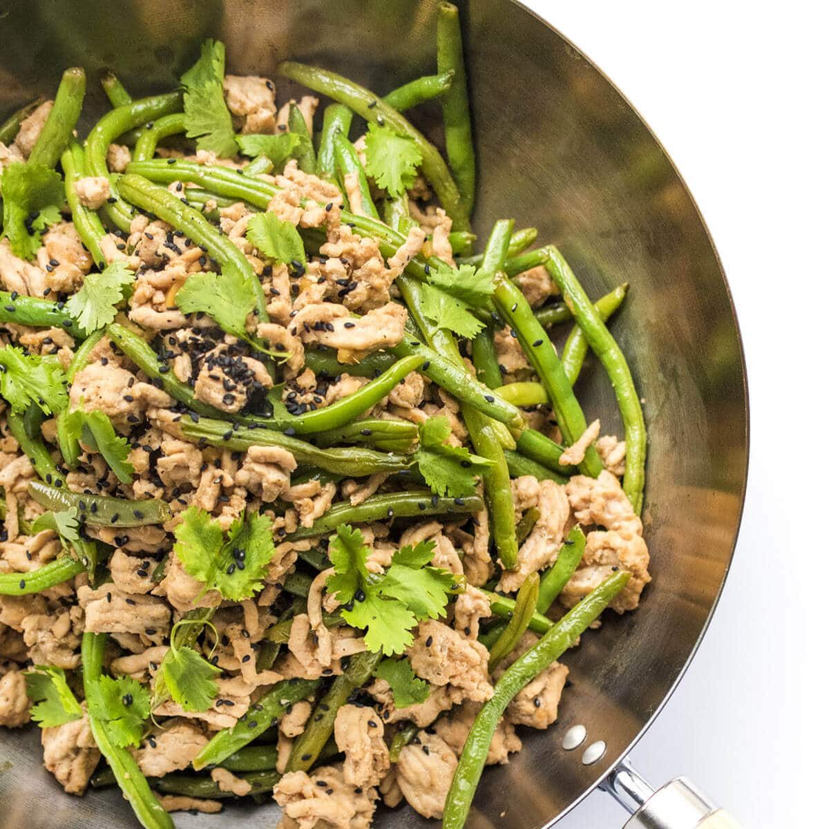 Asian Ground Turkey and Green Bean Stir-Fry