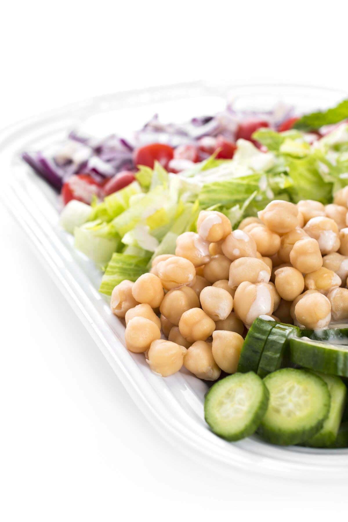 vegetables and chick peas with Lemon Tahini Salad Dressing