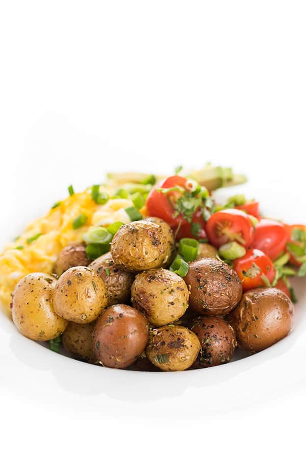 Healthy Breakfast Bowl with Cheese Egg and Potato