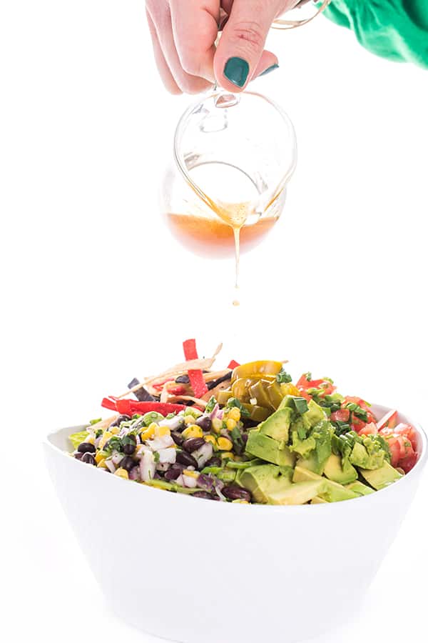 Vegetarian Burrito Bowls with Honey Chipotle Vinaigrette