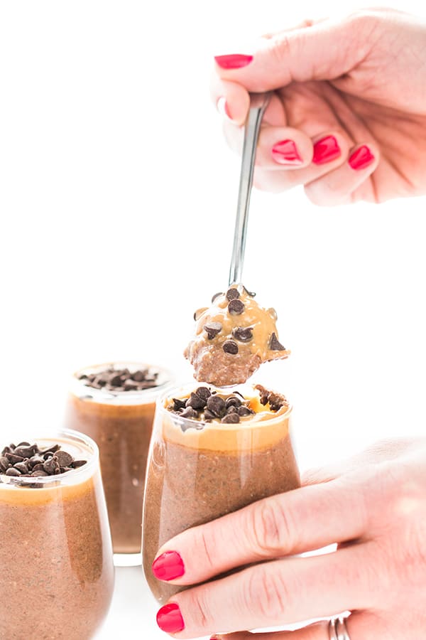 Chocolate Peanut Butter Chia Seed Pudding