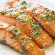 Healthy Grilled Salmon on a plate