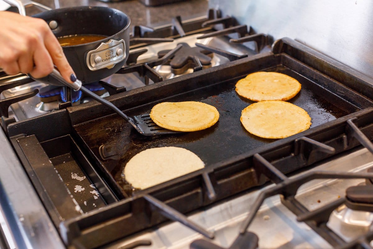 Liz grilling tortillas