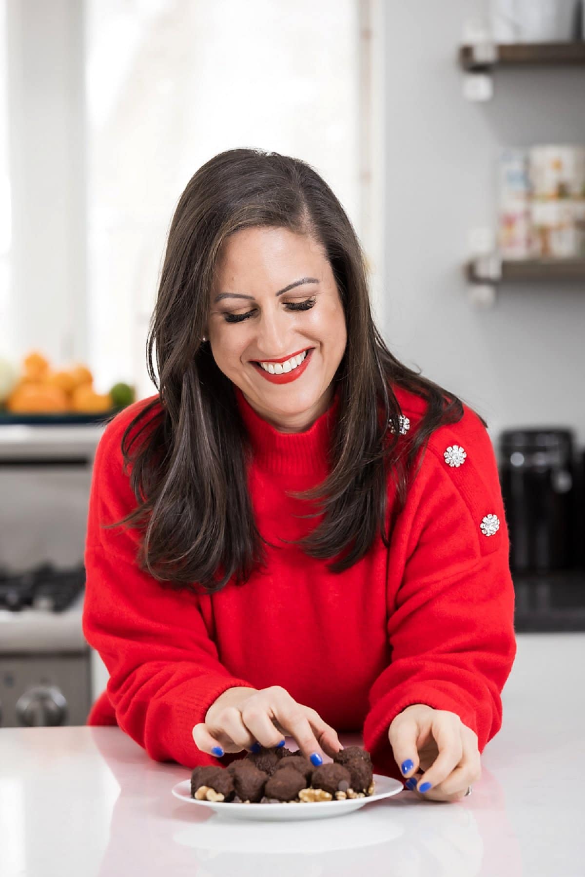 Liz testing brownie energy bites