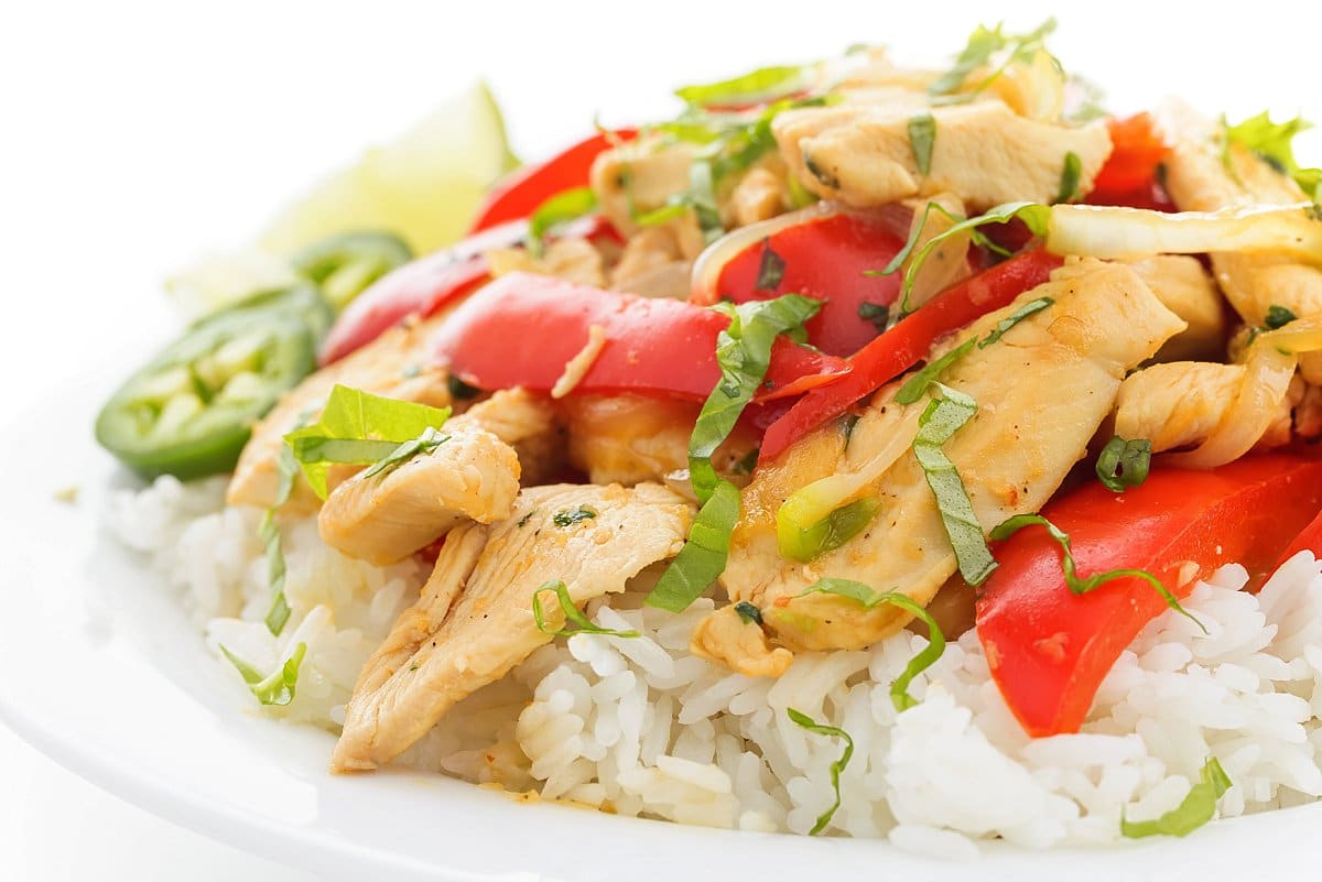 Thai Basil Chicken with Jasmine Rice