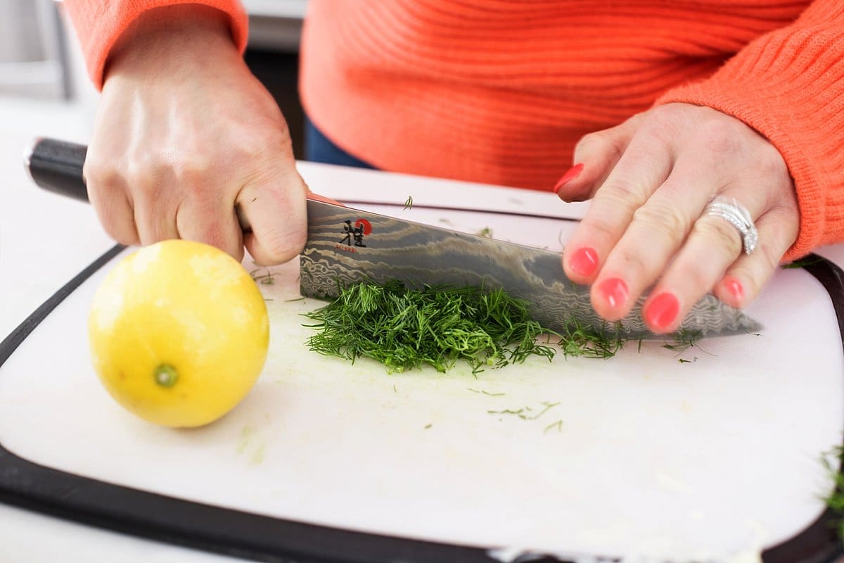 chopping dill