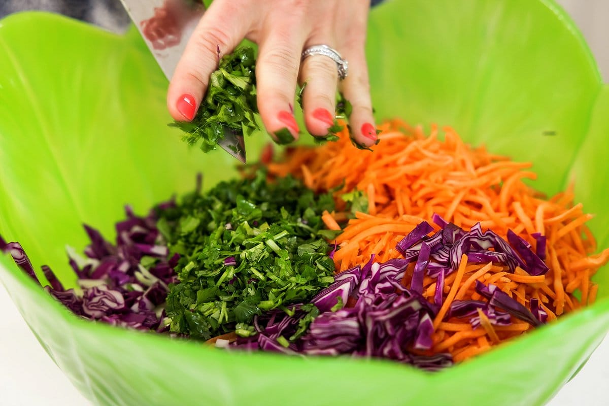 chopped veggies in a bowl