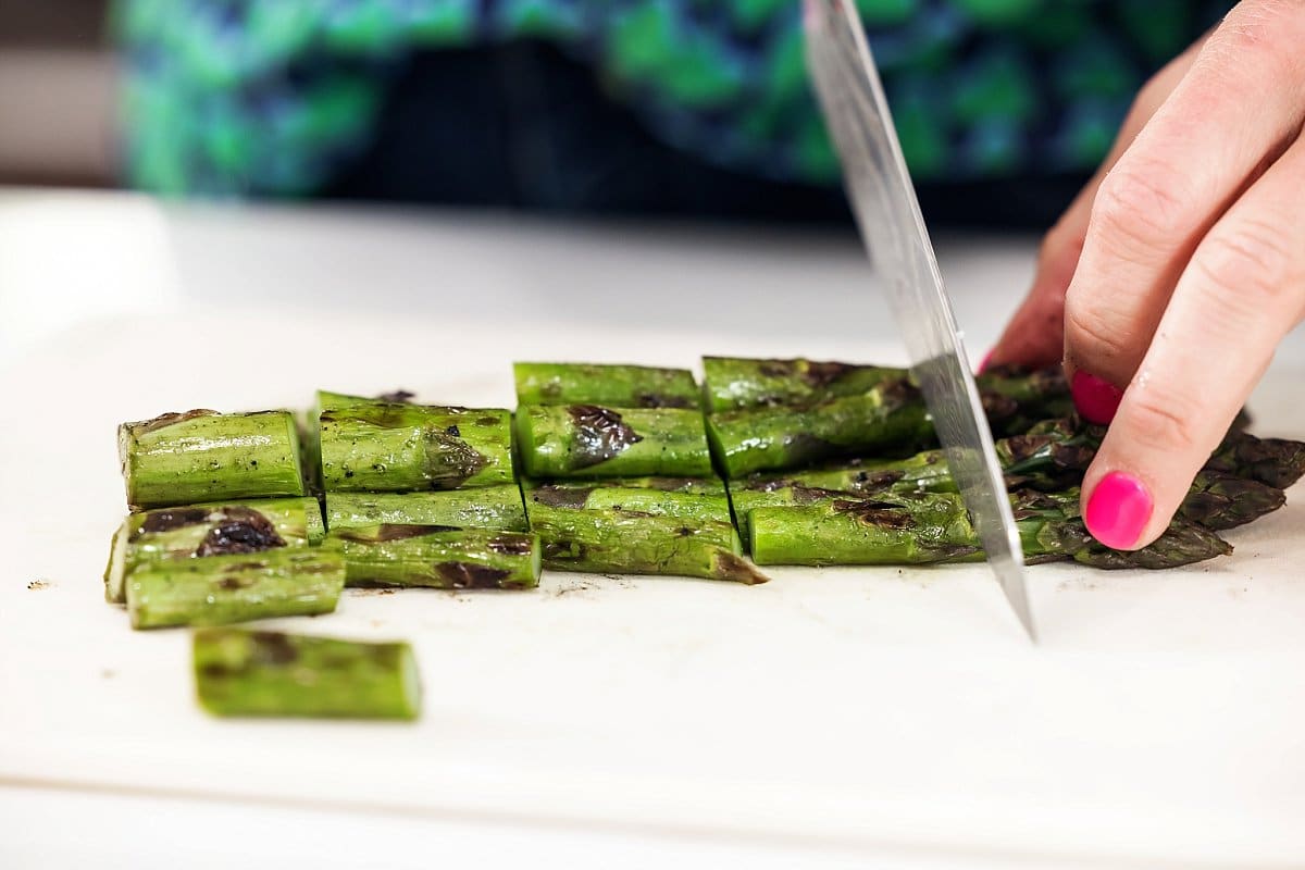 Liz Chopping Asparagus