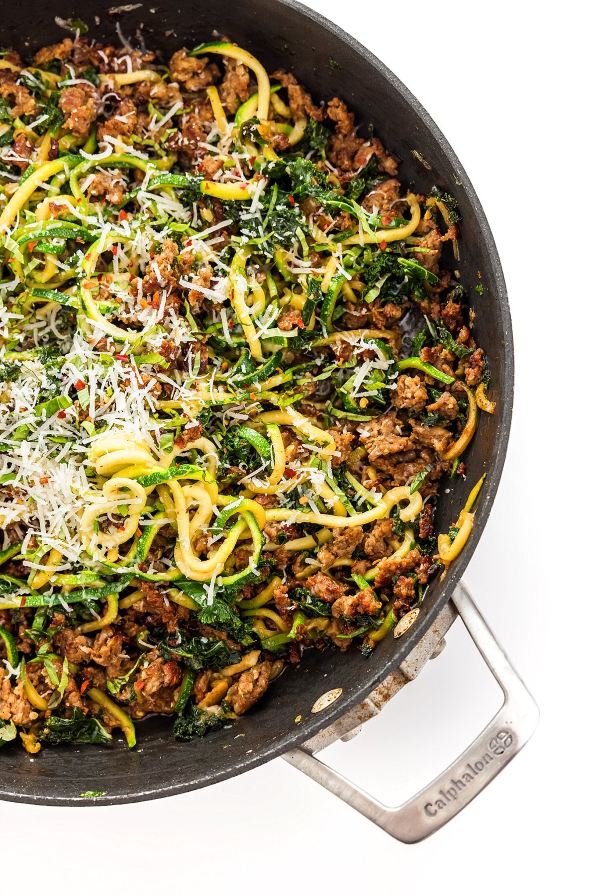 top view of zucchini zoodles