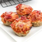 Turkey meatloaf muffins with bacon
