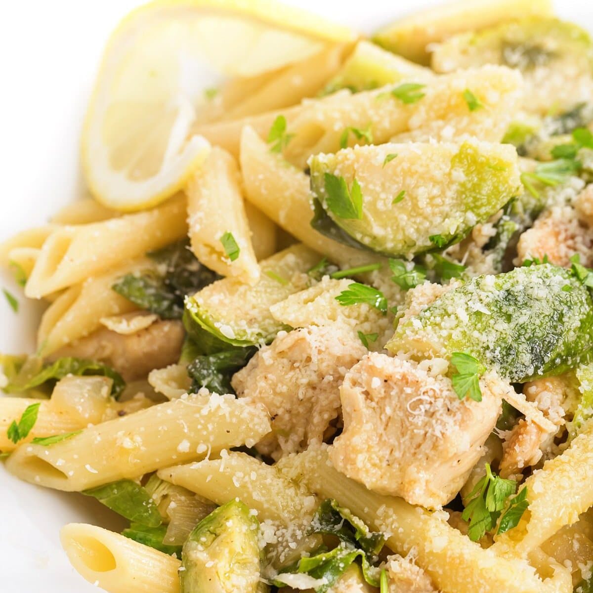 Chicken and Brussels Sprouts with Penne