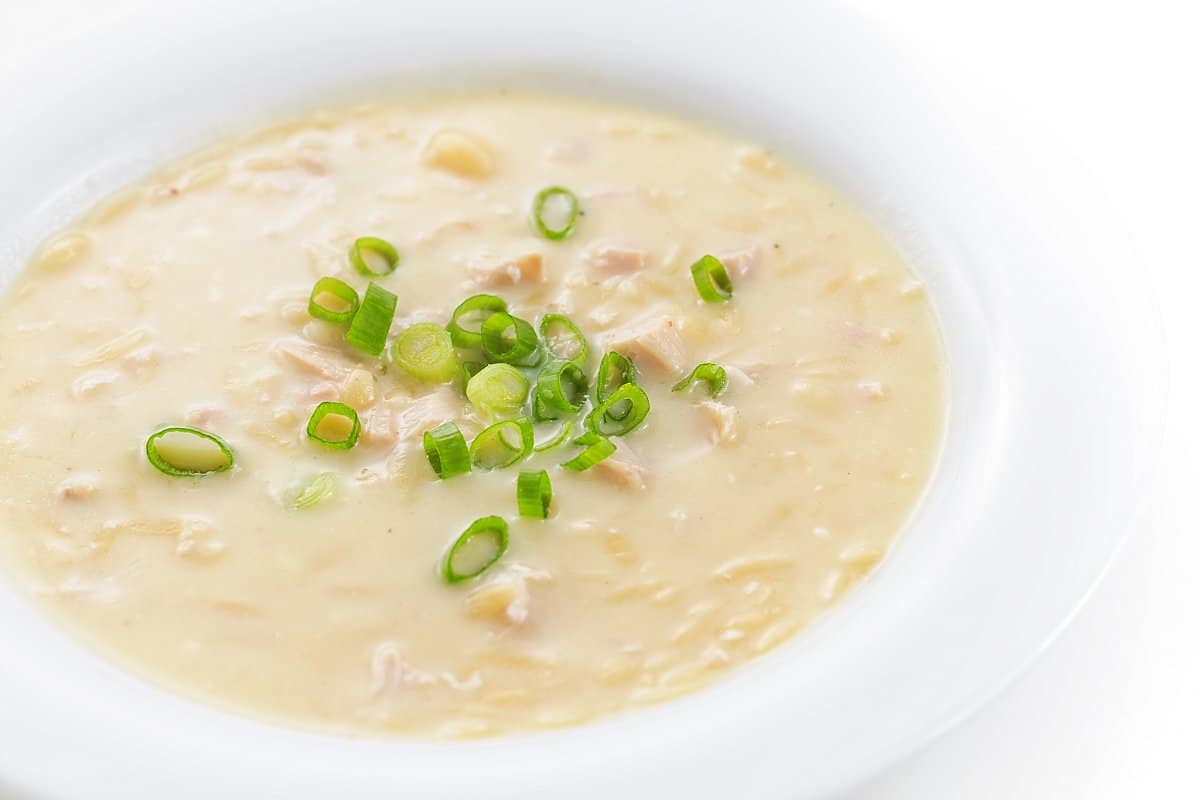 Lemon chicken orzo soup.