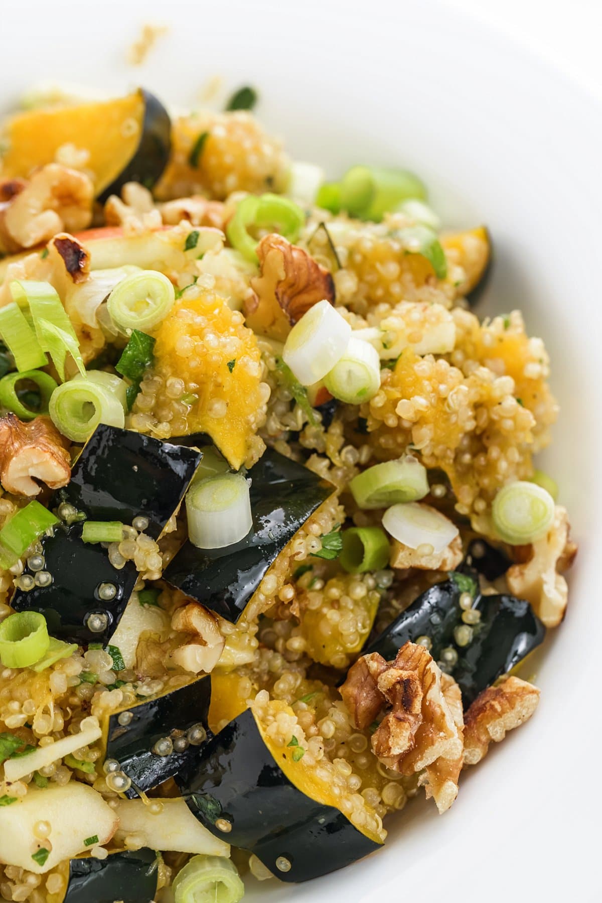 Quinoa salad with acorn squash and apple