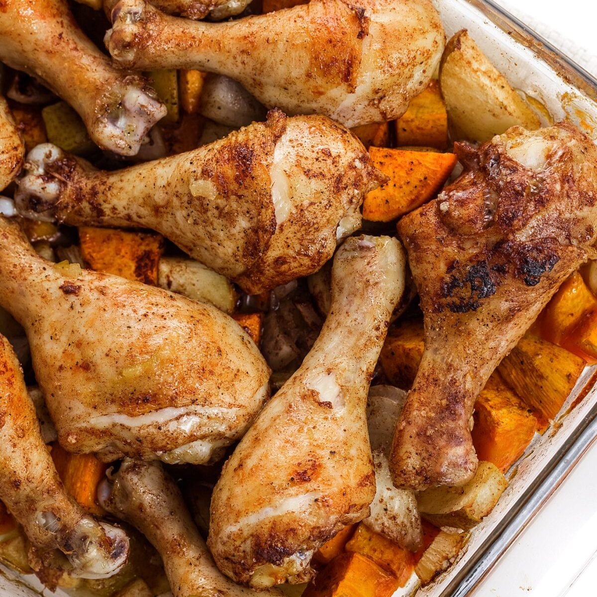 Roasted Chicken with Sweet Potatoes and Pears
