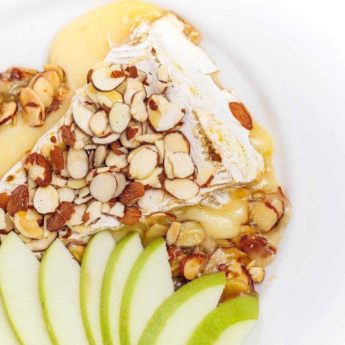 Baked Brie with Honey and Sliced Almonds