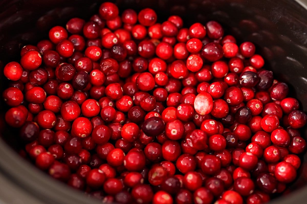 A bowl of cranberries