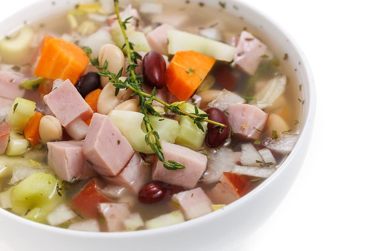 Slow cooker ham and bean soup.