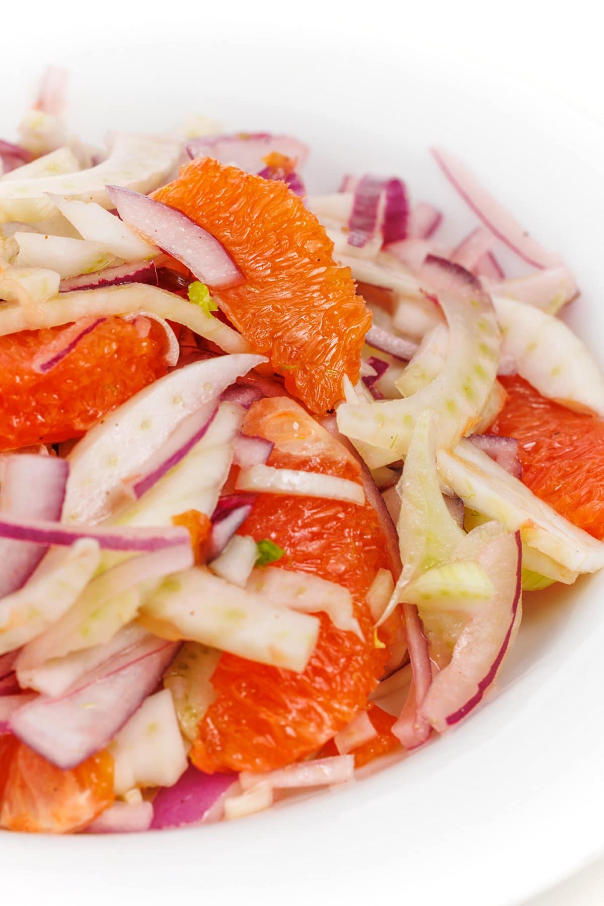Orange, fennel, and red onion salad.