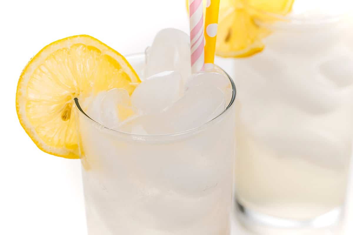 Sparkling orange blossom water lemonade.