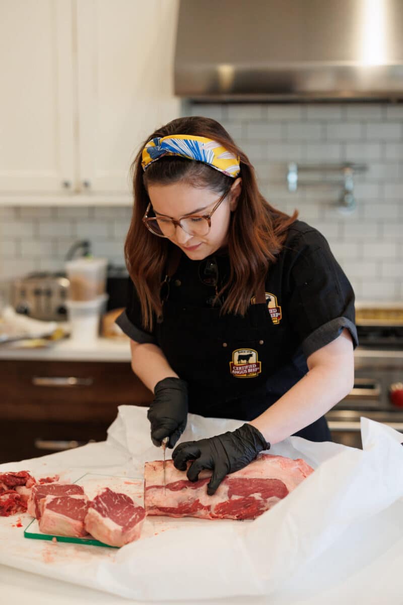 Certified angus beef cutting ribeye.