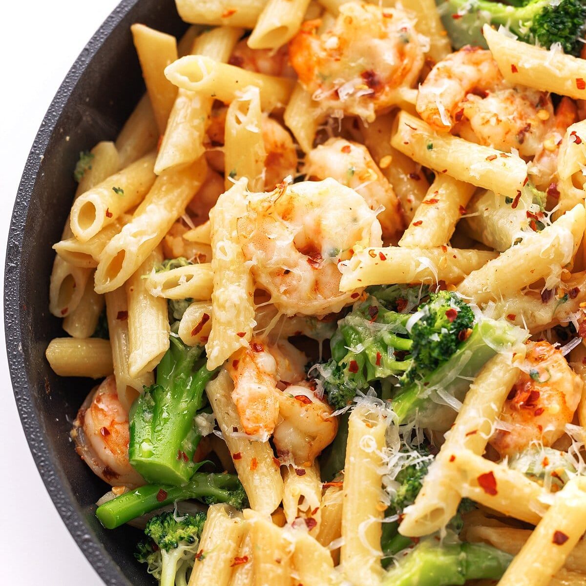 Shrimp and Broccoli Penne Pasta