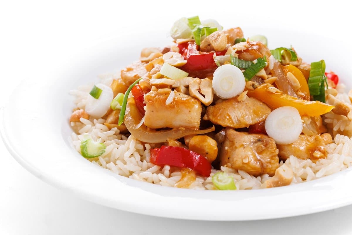 Cashew chicken stir-fry.