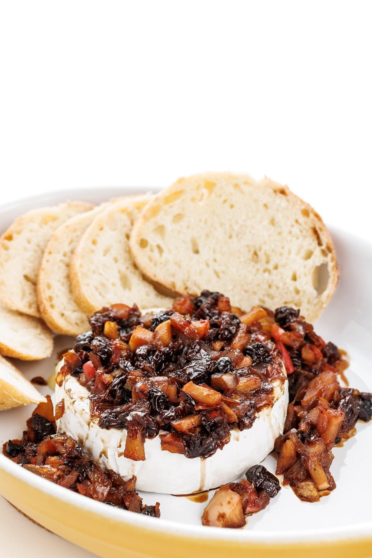 Baked brie with apple cherry compote.