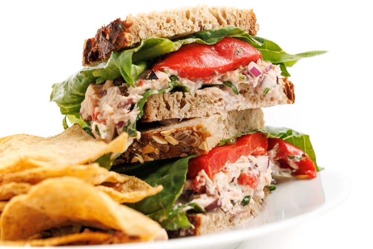 Meditteranean tuna salad sandwich.