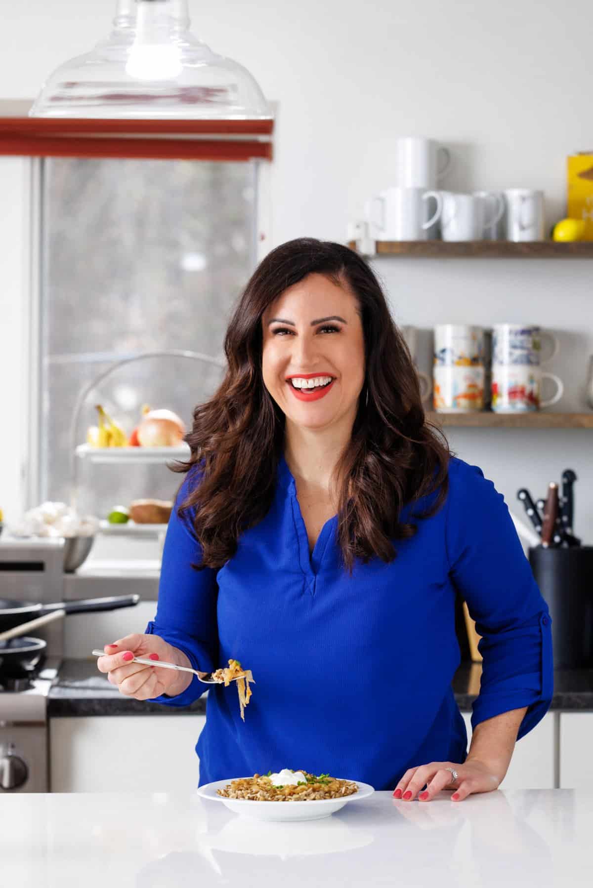 Liz eating m'juddarah