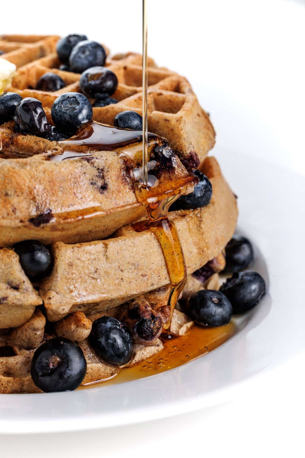 Blueberry Greek yogurt waffles.