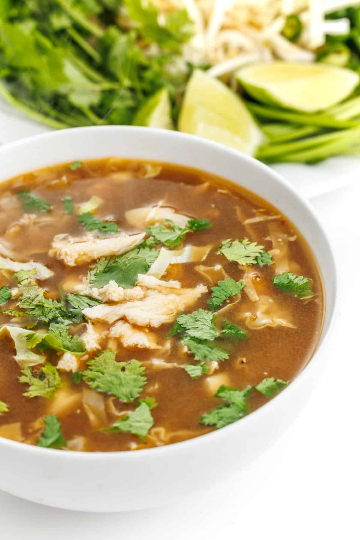 Asian chicken soup with cabbage.