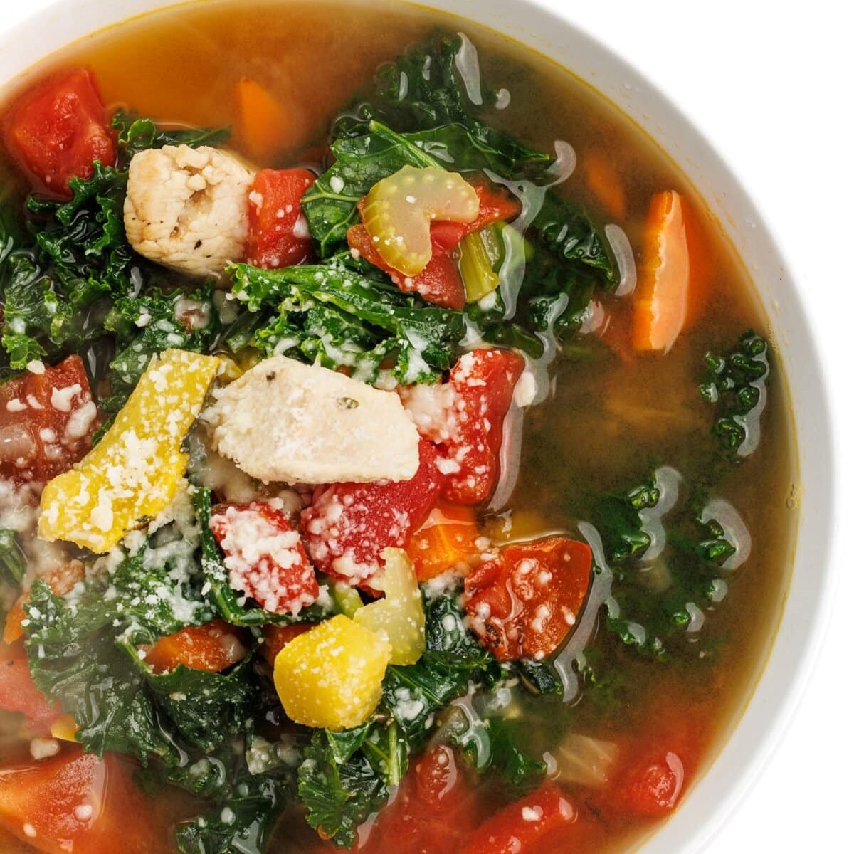 Chicken Soup with Delicata Squash and Kale