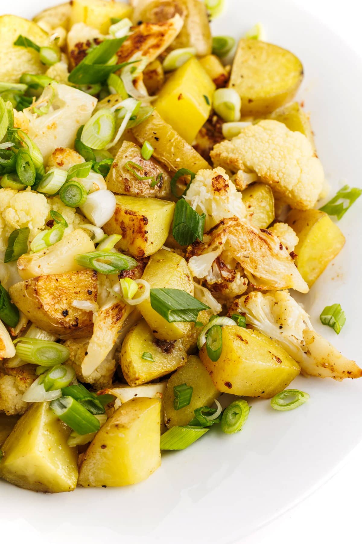 Garlic roasted potatoes and cauliflower