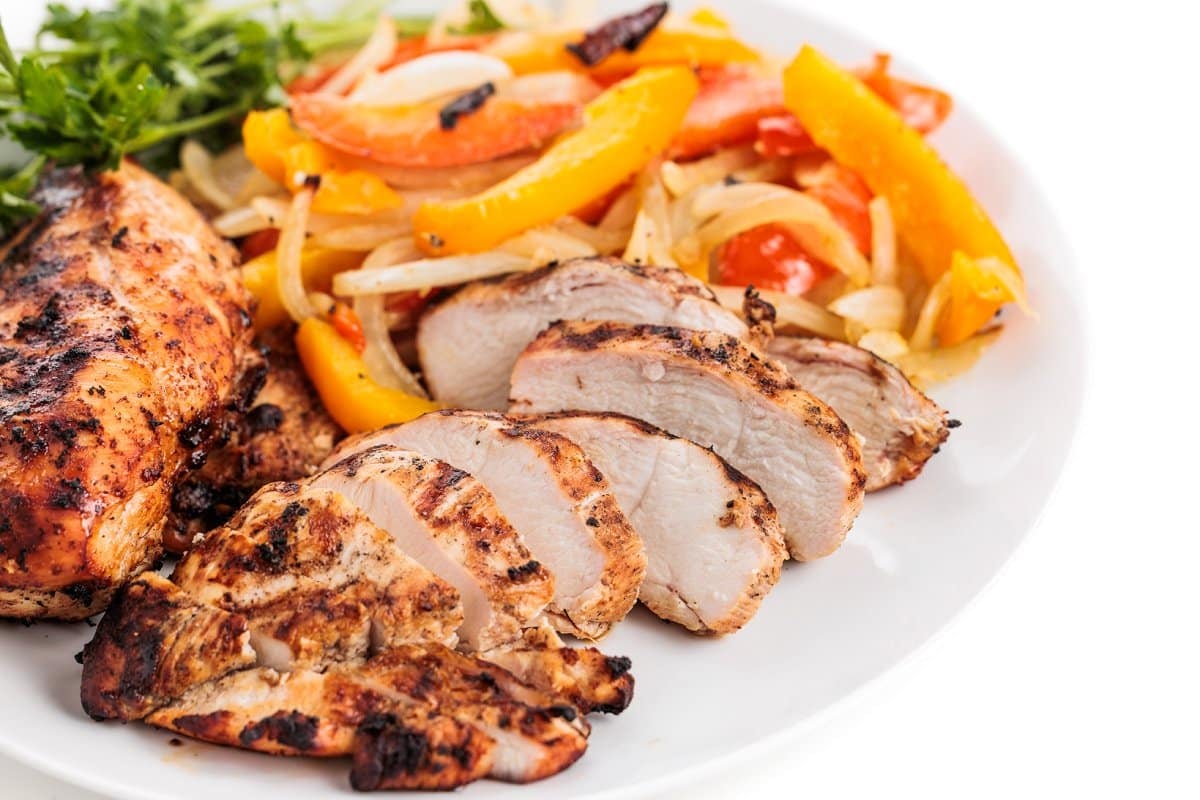 asian grilled chicken and vegetables